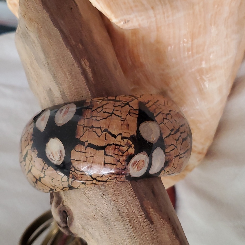 Vintage African Laqured Wood Bracelet